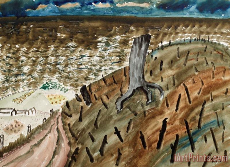 Milton Avery Burned Hill by The Sea, 1936 Art Painting