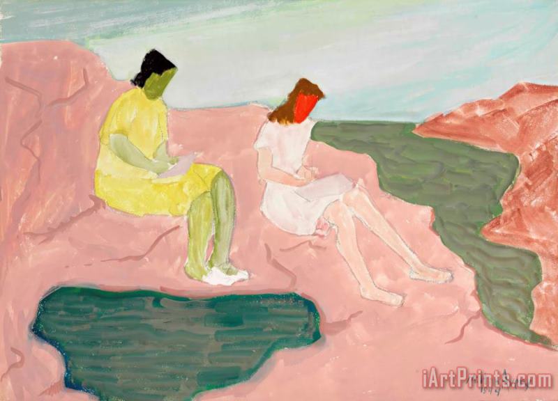 Female Artists by Sea painting - Milton Avery Female Artists by Sea Art Print