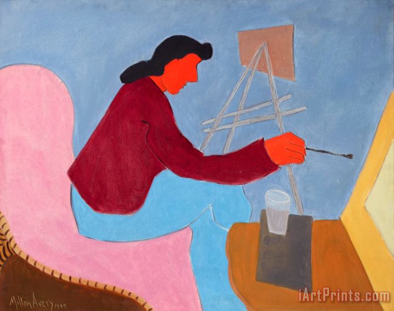 Milton Avery Female Painter, 1945 Art Painting