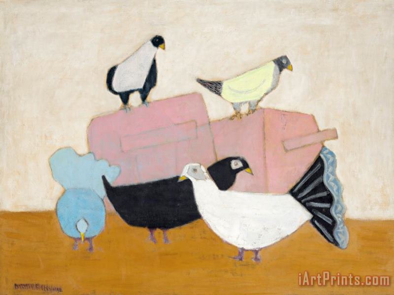French Pigeons, 1952 painting - Milton Avery French Pigeons, 1952 Art Print