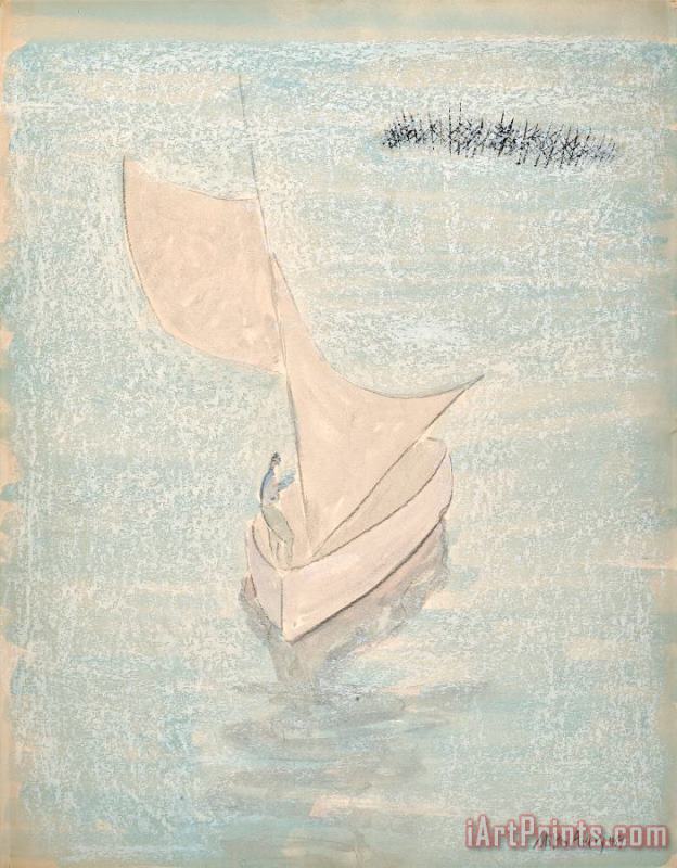 Hoisting Sail, 1957 painting - Milton Avery Hoisting Sail, 1957 Art Print