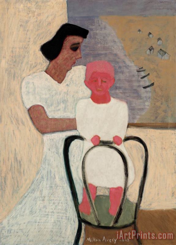 Milton Avery Mother And Child by Seashore, 1943 Art Painting