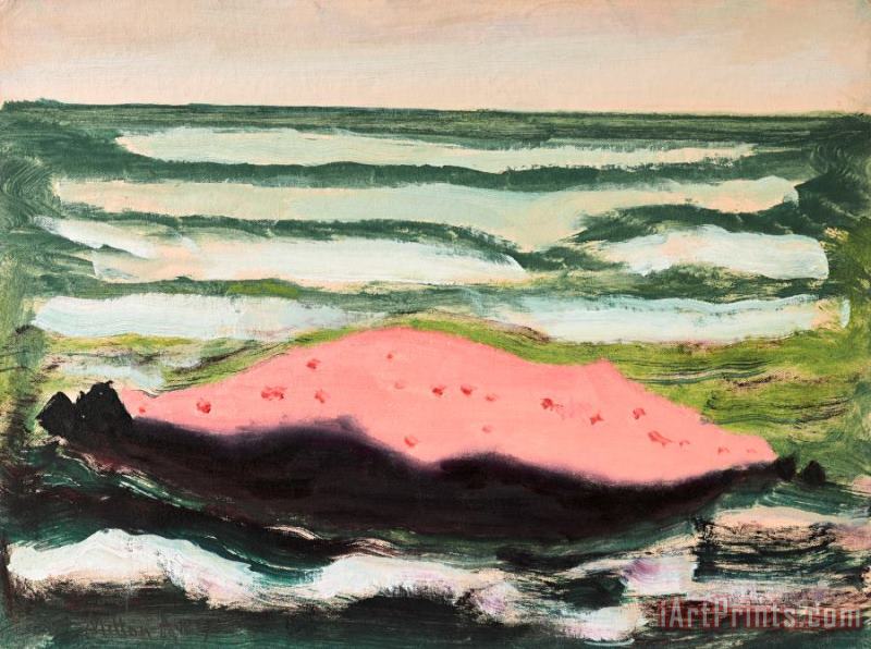 Milton Avery Pink Island, White Waves, 1959 Art Painting