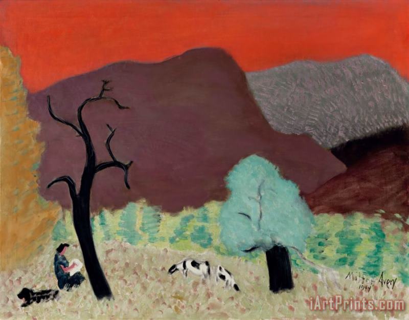 Milton Avery Pink Sky, 1944 Art Painting
