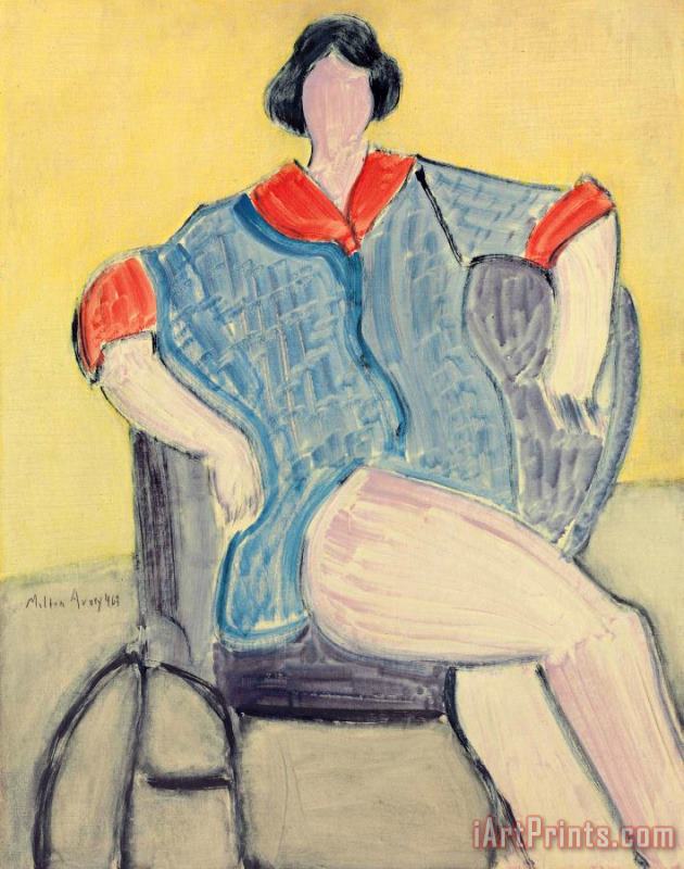Milton Avery Seated Woman, 1963 Art Painting