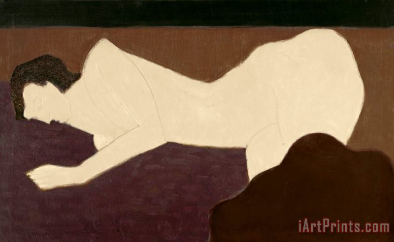 Milton Avery Sleeping Nude, 1950 Art Painting