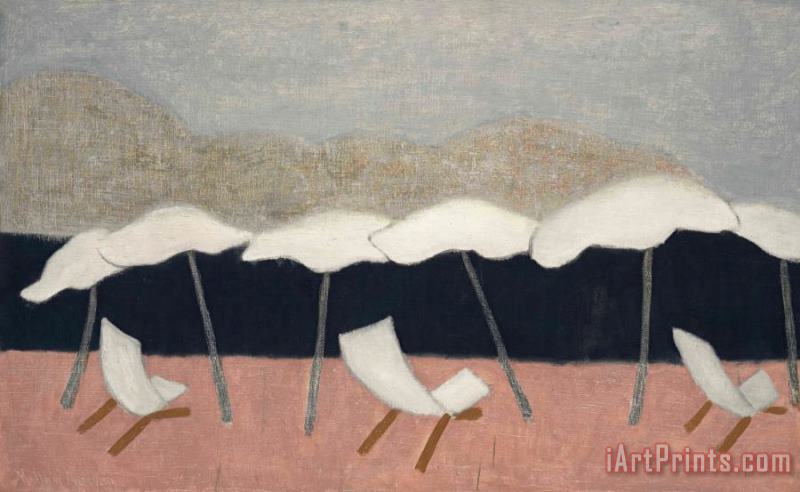 Milton Avery White Umbrellas, 1952 Art Print