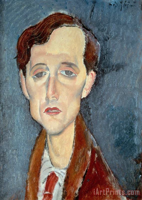 Portrait of Franz Hellens painting - Modigliani Portrait of Franz Hellens Art Print