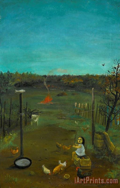 Farmyard (the World War) painting - Muriel Streeter Farmyard (the World War) Art Print
