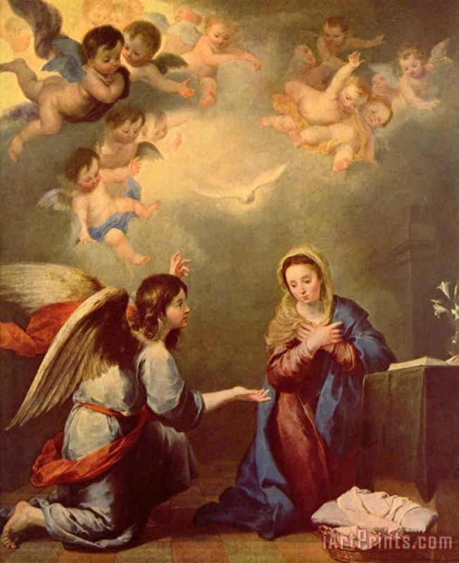 Annunciation painting - Murillo Annunciation Art Print