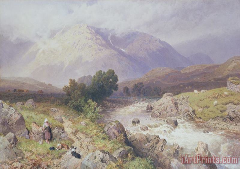 Myles Birket Foster Highland Scene Near Dalmally Argyll Art Painting