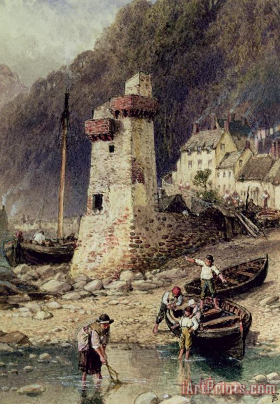Lynmouth in Devonshire painting - Myles Birket Foster Lynmouth in Devonshire Art Print