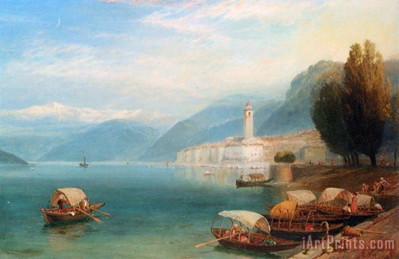 Myles Birket Foster, R.w.s Lake Como Art Painting