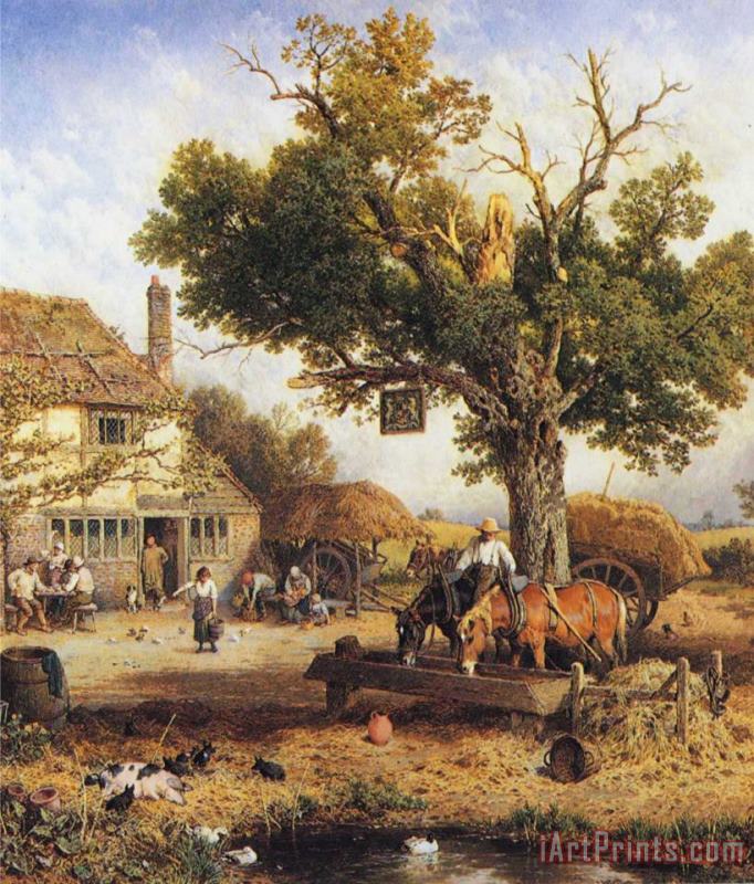 Myles Birket Foster, R.w.s The Country Inn Art Painting