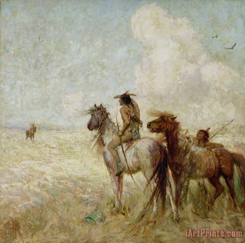 The Bison Hunters painting - Nathaniel Hughes John Baird The Bison Hunters Art Print