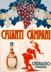 Necchi Poster Advertising Chianti Campani painting