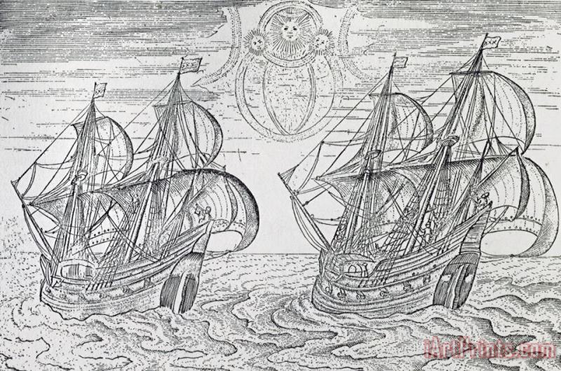Netherlandish School Arctic Phenomena From Gerrit De Veer's Description Of His Voyages Amsterdam 1600 Art Print