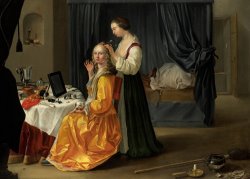 Netherlandish School Lady At Her Toilet painting