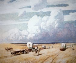 Newell Convers Wyeth Covered Wagons Heading West