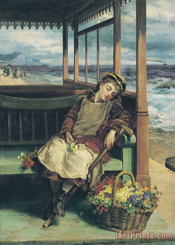 Weary: an Episode at St Leonards painting - Nicholas Chevalier Weary: an Episode at St Leonards Art Print