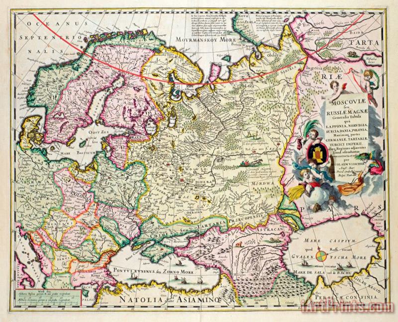 Map of Asia Minor painting - Nicolaes Visscher Map of Asia Minor Art Print