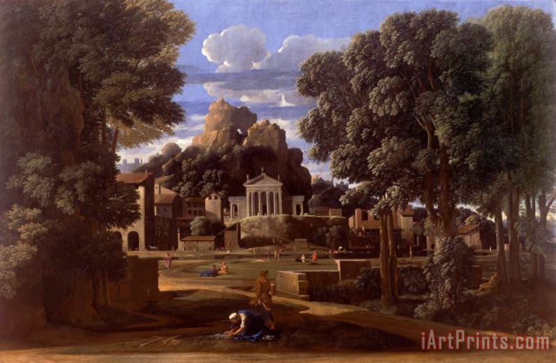 Nicolas Poussin Landscape with The Ashes of Phocion Art Print