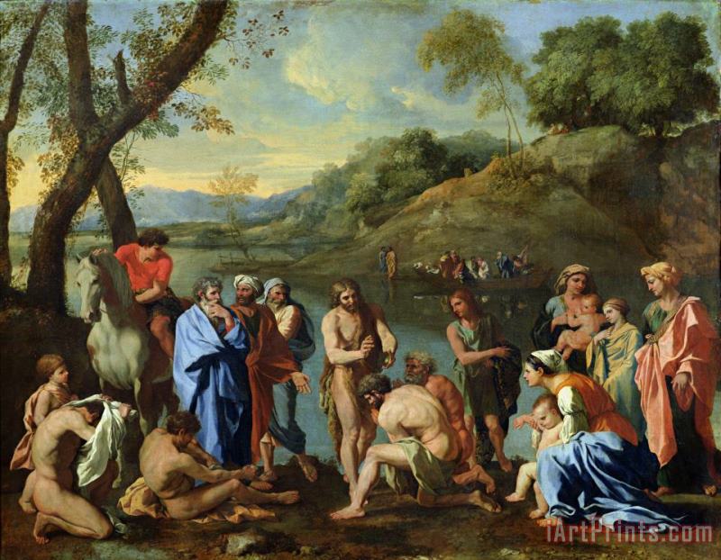 St John Baptising the People painting - Nicolas Poussin St John Baptising the People Art Print