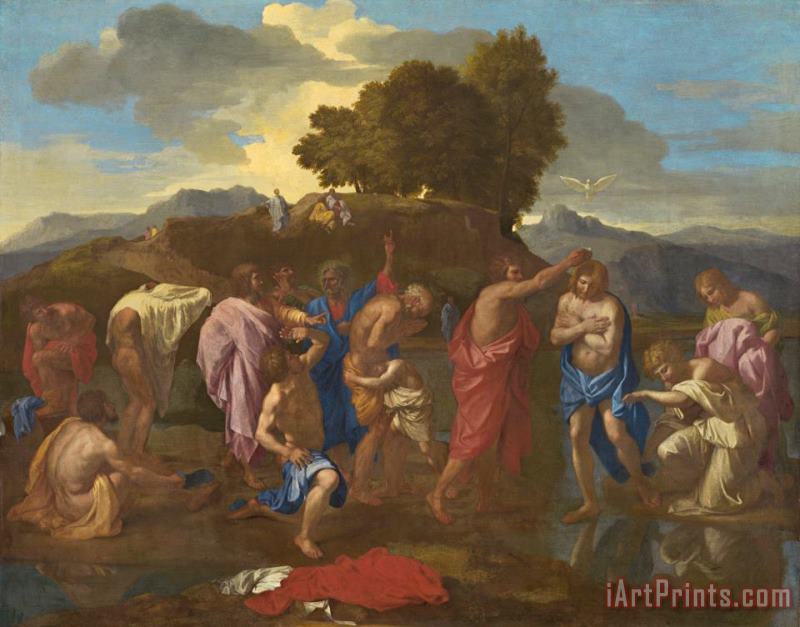 The Baptism Of Christ painting - Nicolas Poussin The Baptism Of Christ Art Print