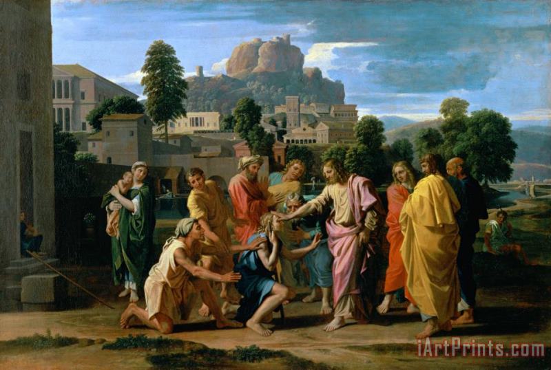 Nicolas Poussin The Blind of Jericho Art Painting