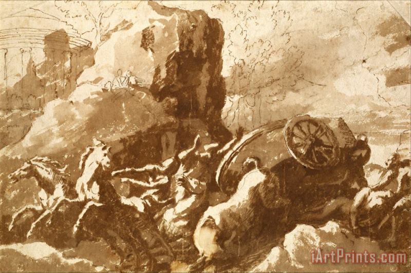 The Death of Hippolytus painting - Nicolas Poussin The Death of Hippolytus Art Print