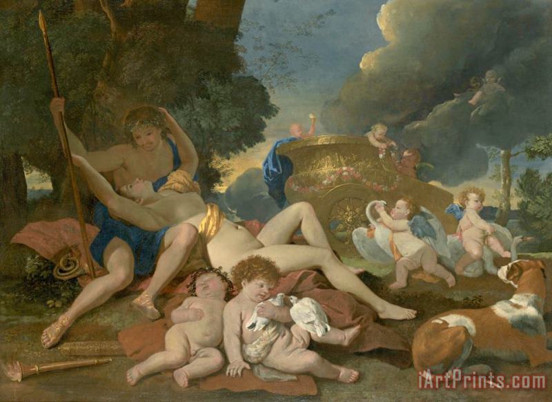 Venus And Adonis painting - Nicolas Poussin Venus And Adonis Art Print