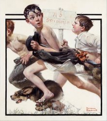 Norman Rockwell No Swimming 1921