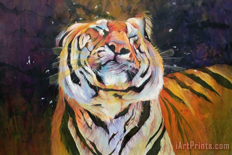 Tiger - Shaking Head painting - Odile Kidd Tiger - Shaking Head Art Print