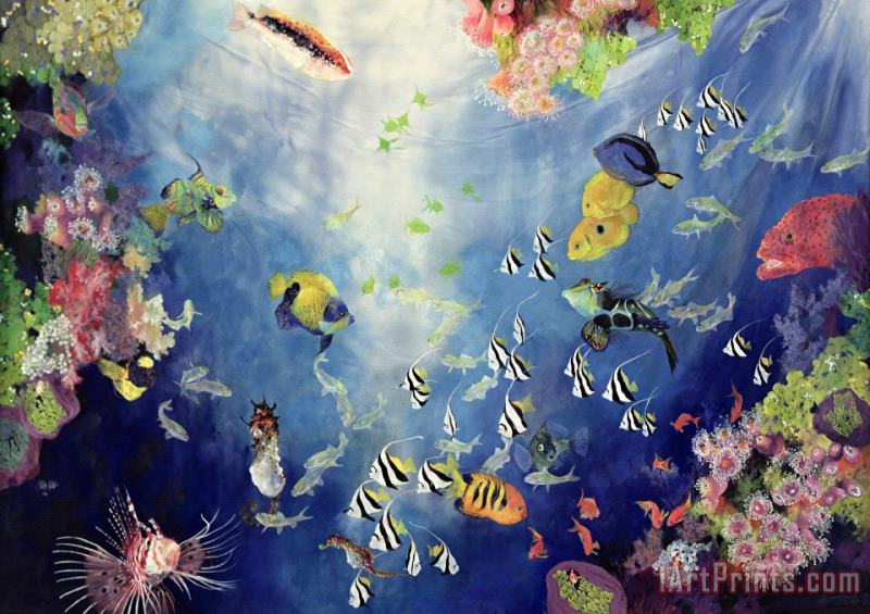 Underwater World II painting - Odile Kidd Underwater World II Art Print