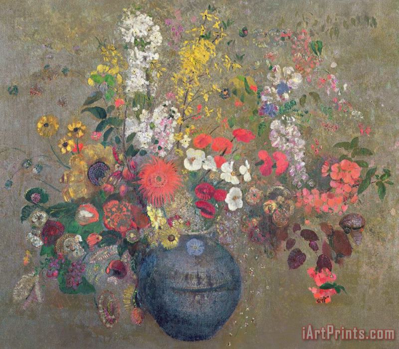 Flowers painting - Odilon Redon Flowers Art Print