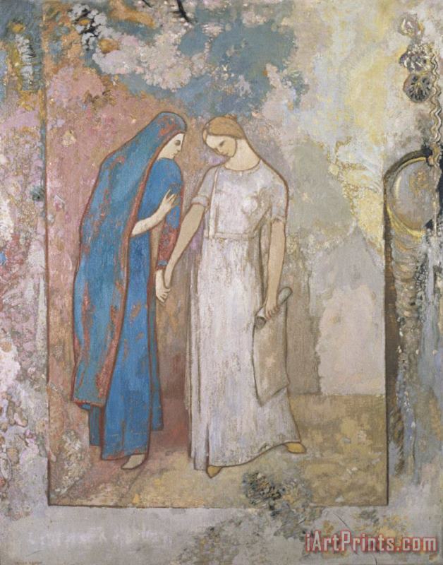Odilon Redon Initiation to Study—two Young Ladies Art Painting