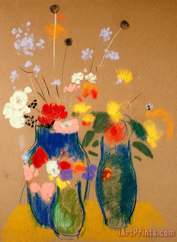 Three Vases Of Flowers painting - Odilon Redon Three Vases Of Flowers Art Print
