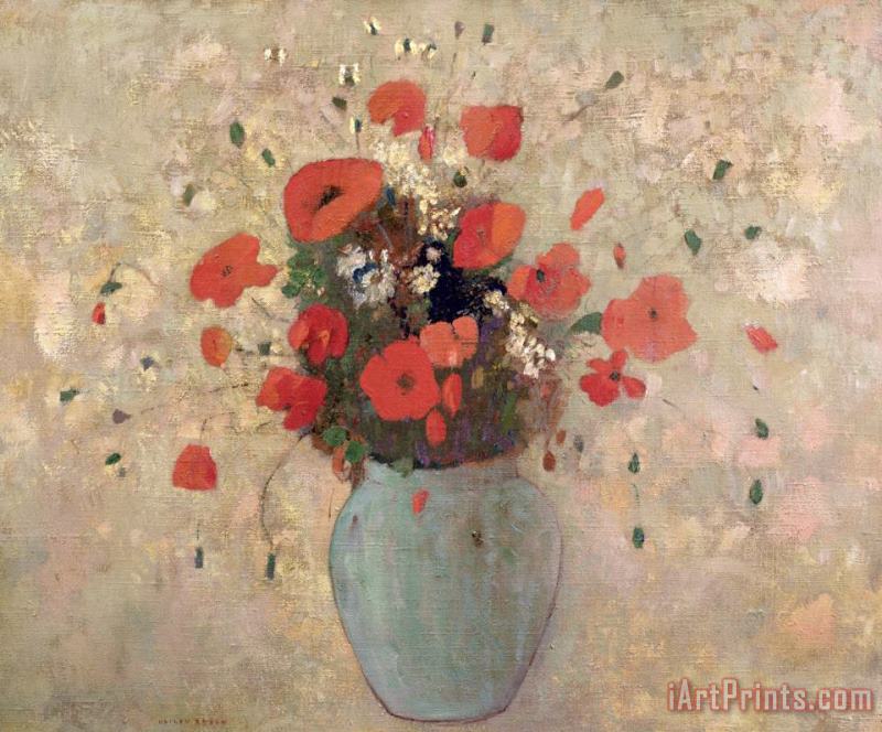 Vase Of Poppies painting - Odilon Redon Vase Of Poppies Art Print