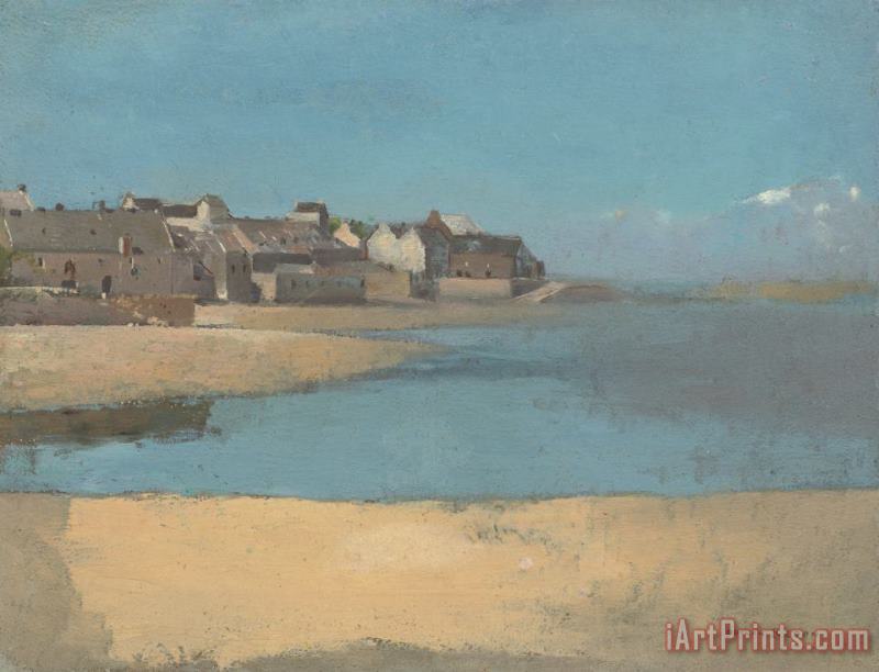 Village by The Sea in Brittany painting - Odilon Redon Village by The Sea in Brittany Art Print