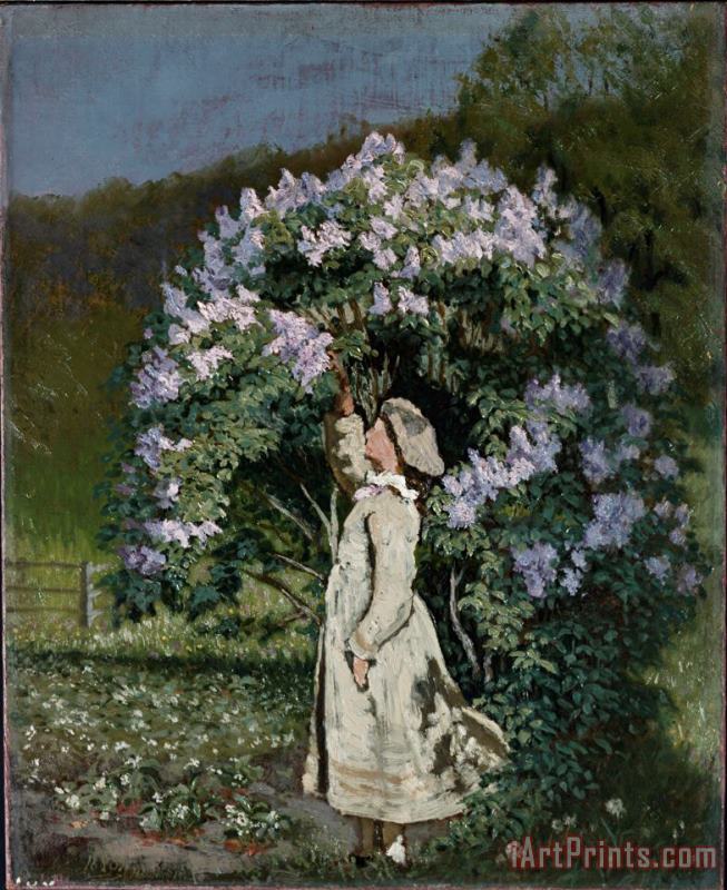 The Lilac Bush painting - Olaf Isaachsen The Lilac Bush Art Print
