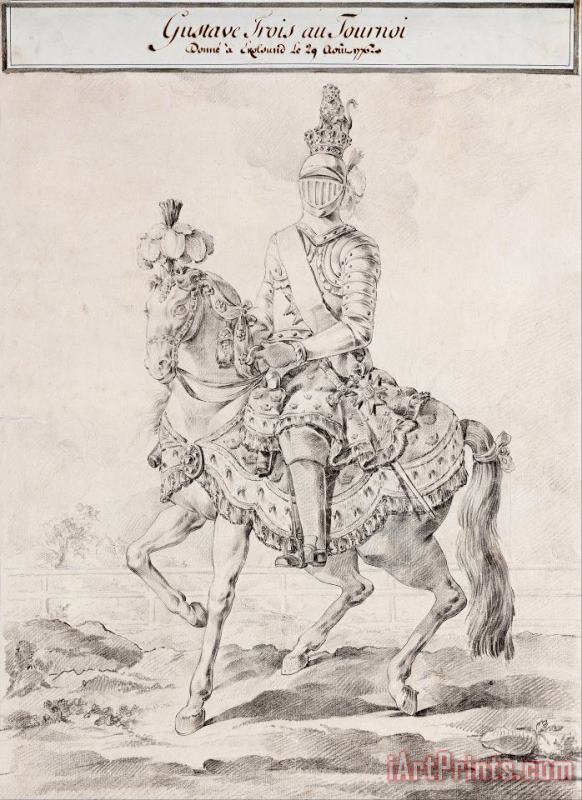 Gustav III in Harness on Horse Back 1776 painting - Olof Fridsberg Gustav III in Harness on Horse Back 1776 Art Print