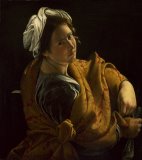 Portrait of a Young Woman of The Fortesque Family of Devon Paintings - Portrait of a Young Woman As a Sibyl by Orazio Gentileschi