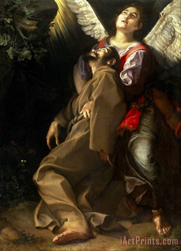 The Stigmatization of Saint Francis painting - Orazio Gentileschi The Stigmatization of Saint Francis Art Print