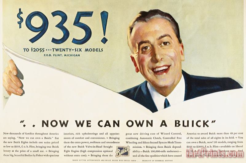 Others Ads: Buick, 1932 Art Painting