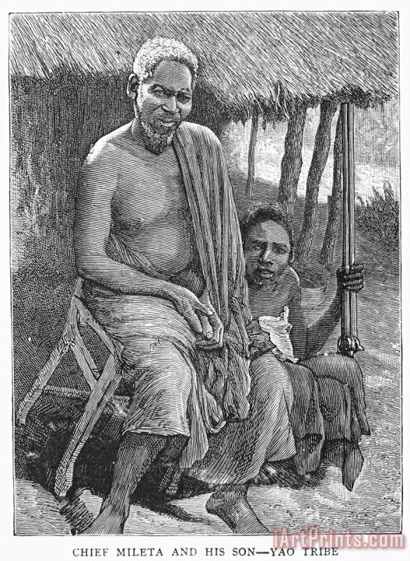 Africa: Yao Chief, 1889 painting - Others Africa: Yao Chief, 1889 Art Print