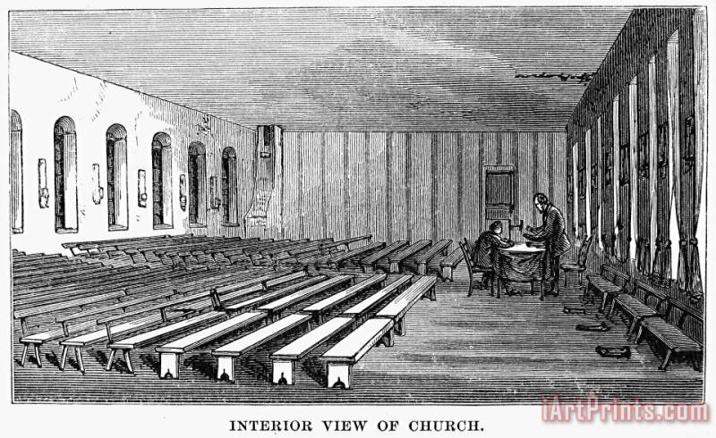 Amana, Iowa: Church, 1875 painting - Others Amana, Iowa: Church, 1875 Art Print