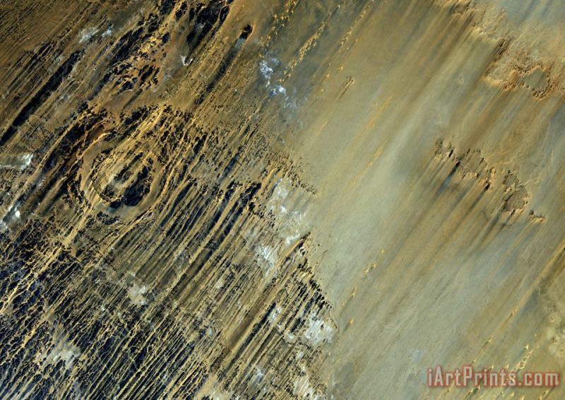 Others Aorounga Crater Chad True Colour Satellite Image Art Painting