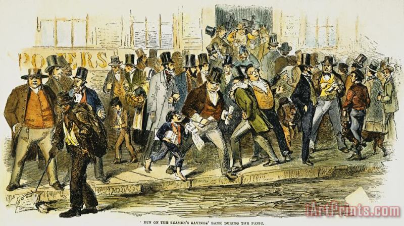 Bank Panic: 1857 painting - Others Bank Panic: 1857 Art Print