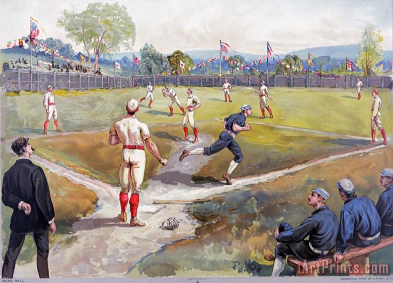 BASEBALL GAME, c1887 painting - Others BASEBALL GAME, c1887 Art Print