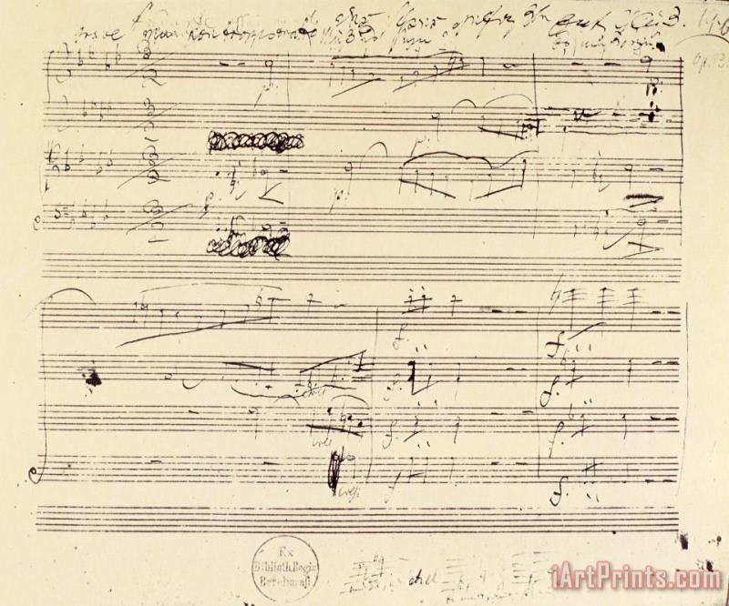 Others Beethoven Manuscript, 1826 Art Painting